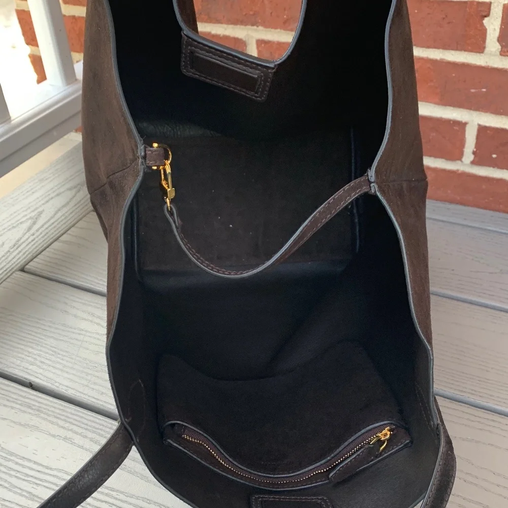 Madewell The Shopper Tote in Brown Suede Leather